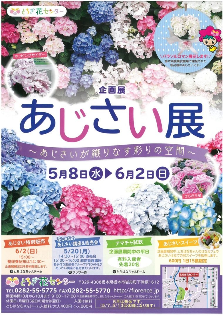 あじさい展開催中 とちぎ花センター 栃木市観光協会