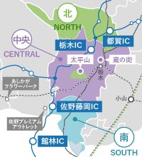 栃木市の地図